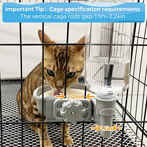 16oz Pet Water Bottle, Gravity Dog Water Bowl Dispenser for Cage, Anti-Overflow Water Dispenser for Small Dogs, Cats, Rabbits and Other Small Animals, BPA Free, Grey 16oz Pet Water Bottle, Gravity Dog Water Bowl Dispenser for Cage, Anti-Overflow Water Dispenser for Small Dogs, Cats, Rabbits and Other Small Animals, BPA Free, Grey