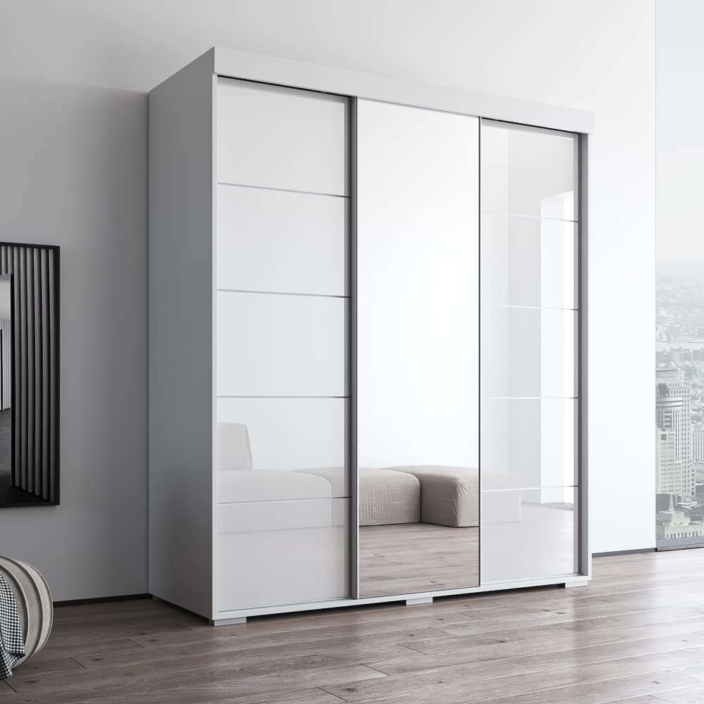 Amazon｜Meble Furniture Aria 3Dワードローブ 全ミラードア付き