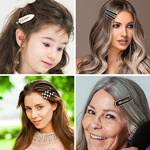 Whaline W3380 5 Pieces Large Deft Hair Curlers For Long & Natural Hair - Satin French Twist Shaper Maker For Women & Girls In White, Black, Buffalo Plaid, Zebra Print thumb #4