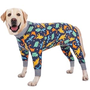 Onesie for Dogs After Surgery Dog Recovery Suit Female Male Long Sleeve Dog Pajamas Medium Large Dogs Surgical Recovery Suit Pet Bodysuit Pyjama Chien Operation Dog Cone Collar Alternative