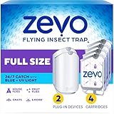 Zevo 2 Flying Insect Traps & 4 Refill Cartridges - Plug in Fly Trap & Indoor Bug...
