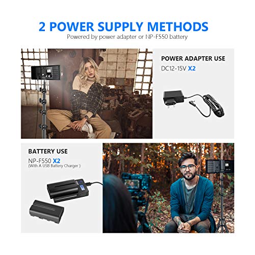 NEEWER 2er Pack 2.4G T120 LED Videoleuchte Set, dimmbare zweifarbige 3200-5600K Flächenleuchte mit umkehrbarem 150cm… – Bild 7