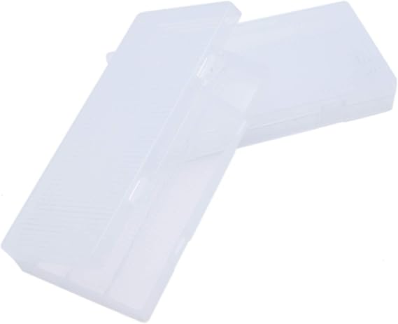 2 Pack 8 Cell 18650 Plastic Battery Storage Case with Hook Holder Waterproof Transparent Clear Hard Plastic Battery Box Organizer for 8 x 18650 Size Batteries