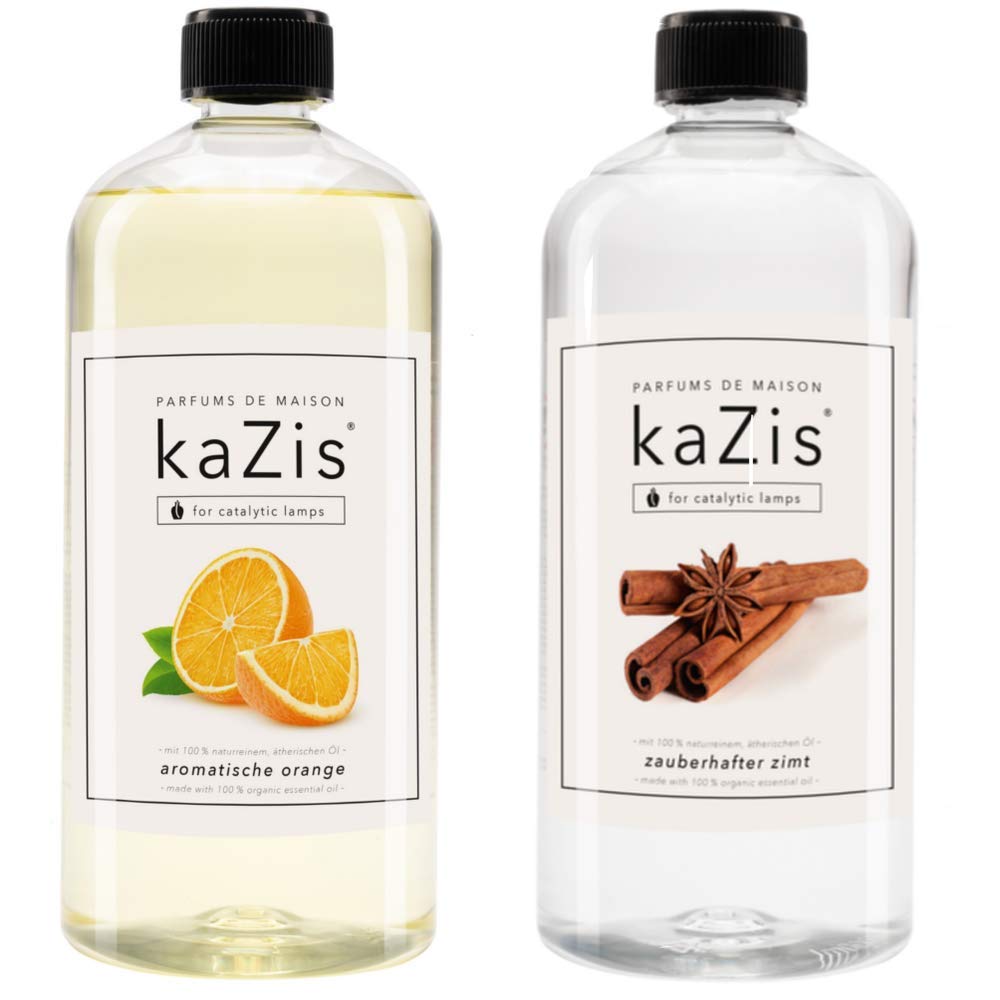 KAZIS® I Duft-Set Zimt + Orange I 2 x 1 Liter I Für Alle Katalytischen Lampen geeignetI Weihnacht Duft