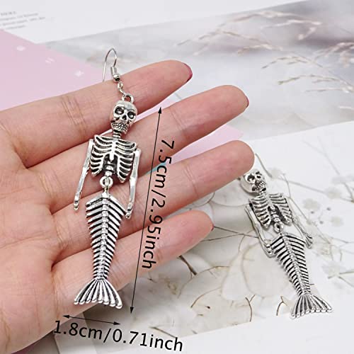 Honbay Alloy Mermaid Skeleton Earrings Halloween Earrings Fashion Dangle Earrings3