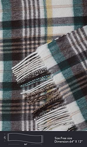 EURKEA 100% Cashmere 2025 Winter Scarf for Women Fringed Edges Warm & Soft Lightweight Solid/Plaid/Two-Tone Free Size2