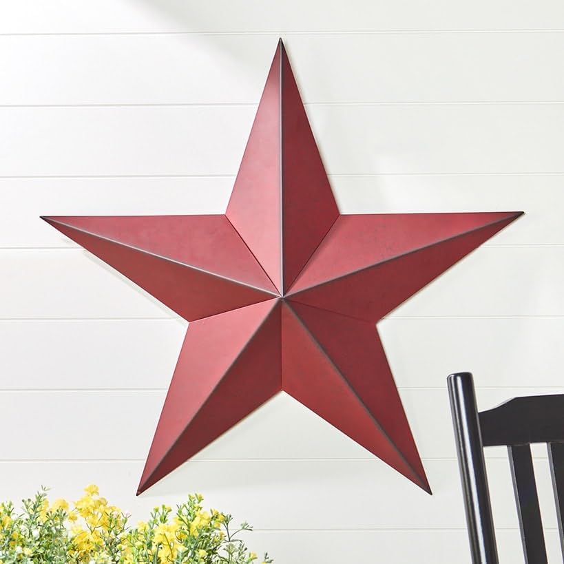 Lakeside The Collection Star Metal Wall Decor Dimensional Red
