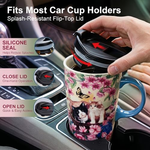 Mug de Cerámica para Viaje 17oz con Tapa y Asa miniatura 3
