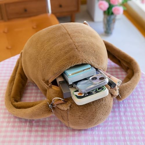champracer Capybara Plüschtier Rucksack Capybara Rucksack Capybara Kuscheltier Plüsch Rucksack für Erwachsene Wasserschwein Kuscheltier Plüschtier Rucksack Kinder (Rosa Blumen)