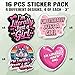 (16pcs-3in) I'm Literally Just A Girl Stickers Funny Romance Feminist Inspiring Motivational Cute Waterproof Die Cut Vinyl Sticker Decal for Water Bottle Car Laptop