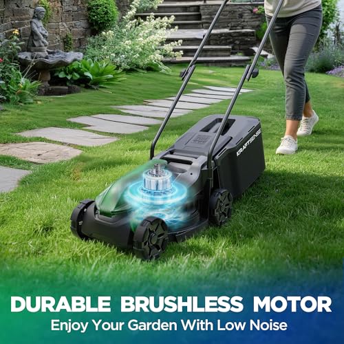 Image of 14 inch Cordless Lawn Mower, 20V Lightweight Push Mower with 8.0Ah Battery, Ultra-Quiet Motor for Small Yards, Lawn Care, Backyard Maintenance