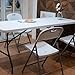 pollilar 6FT Folding Table Plastic 6 Foot Foldable Table HDPE Portable Banquet Surface Fold-in-Half Desk Utility for Working Meeting,Parties, Picnic, Camping, Weddings, Catering, Garden Dining-White