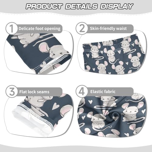 Girls Basic Leggings Baby Girls Pants Cute Mouse Heart Soft Footless Stretchy Tights Pants 4-10Y3