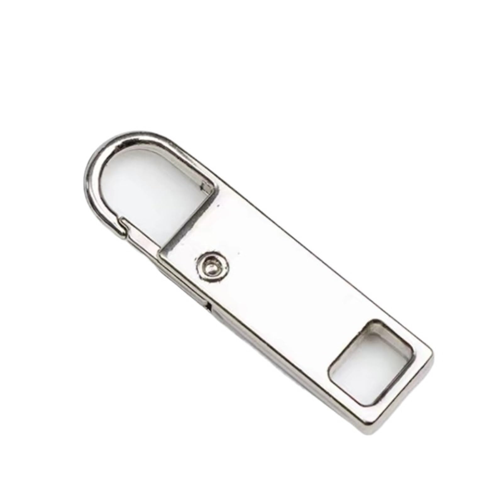 Tiradores de cremallera, 50 unidades, cabeza de cremallera extraíble de metal, deslizador universal para bolsas y ropa, ganchos de cremallera de repuesto (plateado)