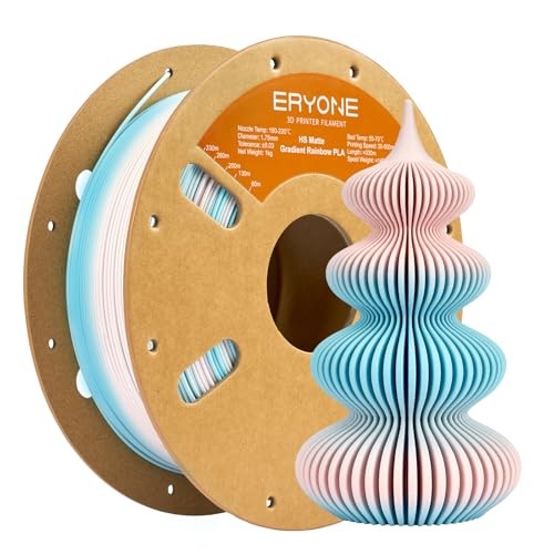 Image of ERYONE Matte Gradient Rainbow 3D Printer PLA Filament 1.75 + /- 0.03mm, HS Matte Multicolor High Speed Filament PLA 1KG(2.2LBS) Spool, Cotton Candy(Blue Pink)