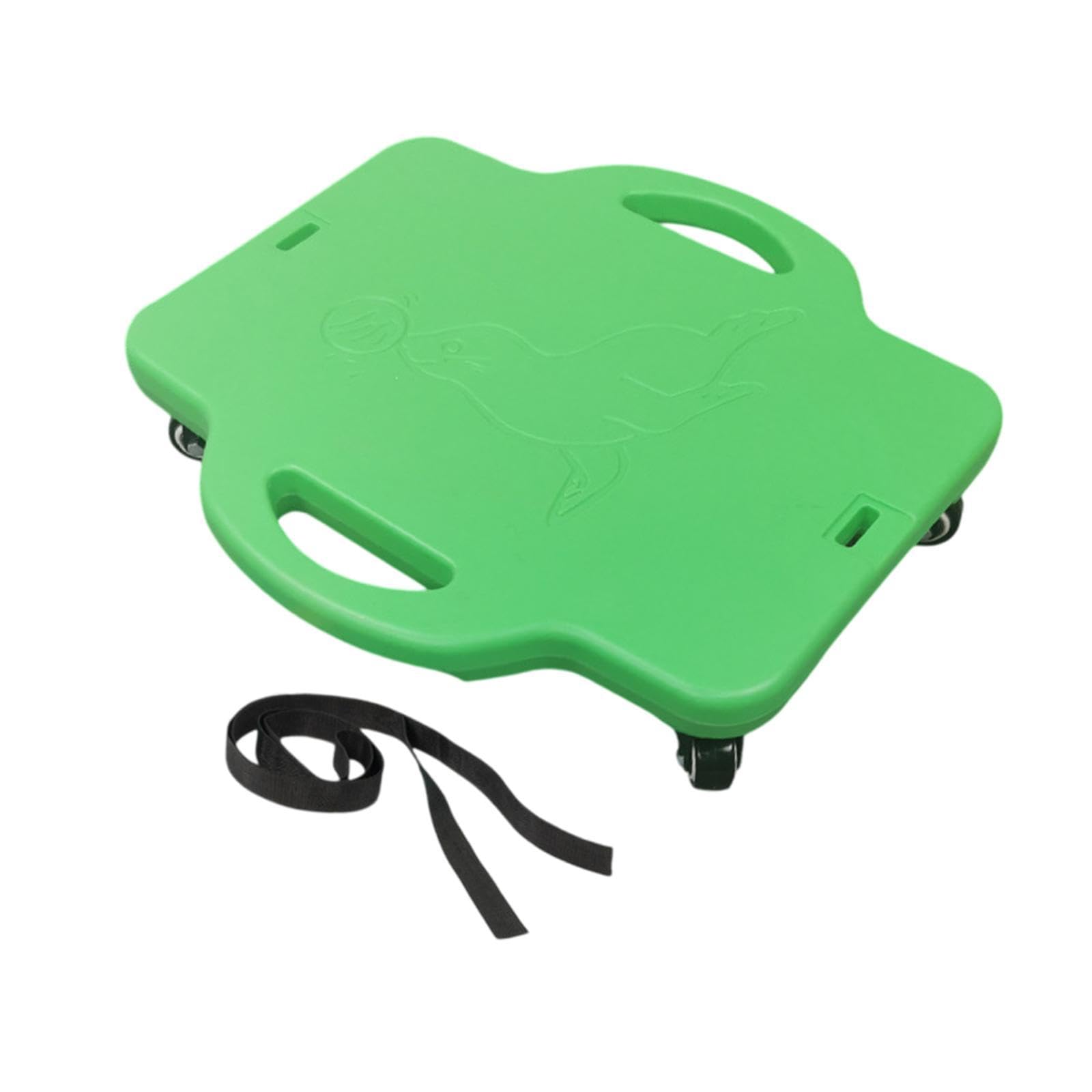 Vaveren Floor Board Sitting Board with Handle Roller Portable Scooter Board Flat Sports Board for Activities Home Outdoor Backyard, Green