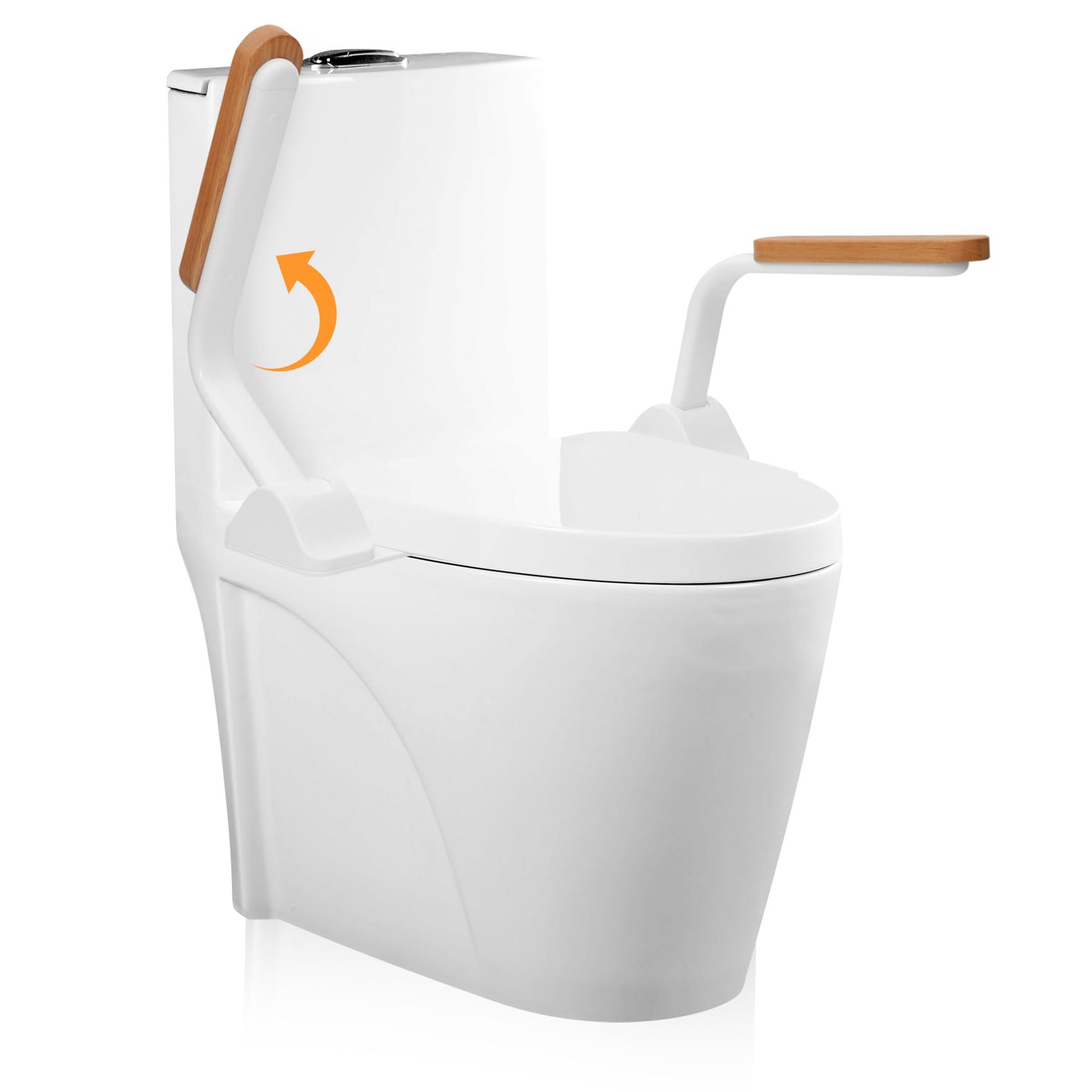 Toilet Safety Rails,Toilet Frame Heavy Duty (520 lbs),Toilet Seat Riser with Handles,Easy Installation Toilet Handles for Handicap Senior Bariatrics,Elderly Balance - Padded Toilet Hand Armre