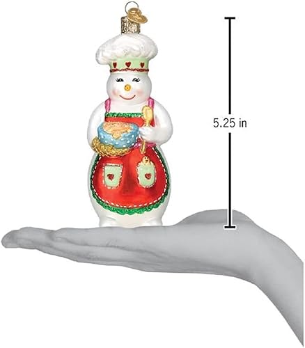 Miniatura 10 de Old World Christmas Adornos de muñeco de nieve con máscara facial Adornos soplados de vidrio para árbol de Navidad