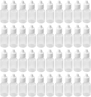 50PCS 15ml/0.5oz Empty Plastic Squeezable Dropper Bottles Clear Eye Liquid Container with Screw Cap for Eyelid Liquid Essential Oil Storage