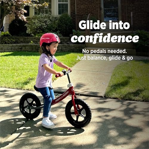 Image of Radio Flyer Air Ride Balance Bike, for Kids Ages 1.5-5, Pink, Foot Rest | Kid & Toddler Balance Bikes, Pedal-Free for Quick Learning, Rubber Air Tires, Adjustable Seat, (Amazon Exclusive)