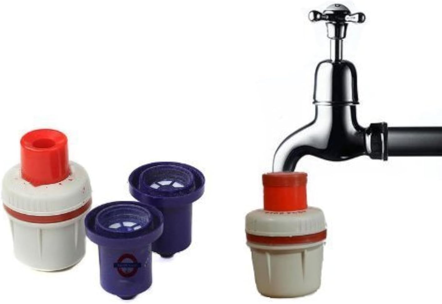 Tap Filter with Extra Candle - Tap Filter with 2 Extra Candle, Pack of 1 Filter + 2 Cartridges, Alkaline, White