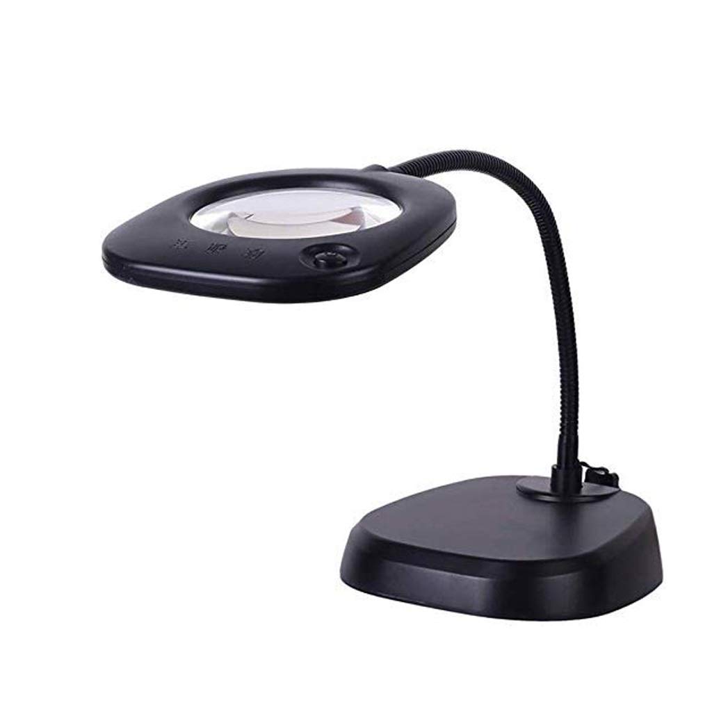 asdchZen Desktop Magnifying Glass,Led Lighted Magnifier With Stand Folding Design Hands Glass For