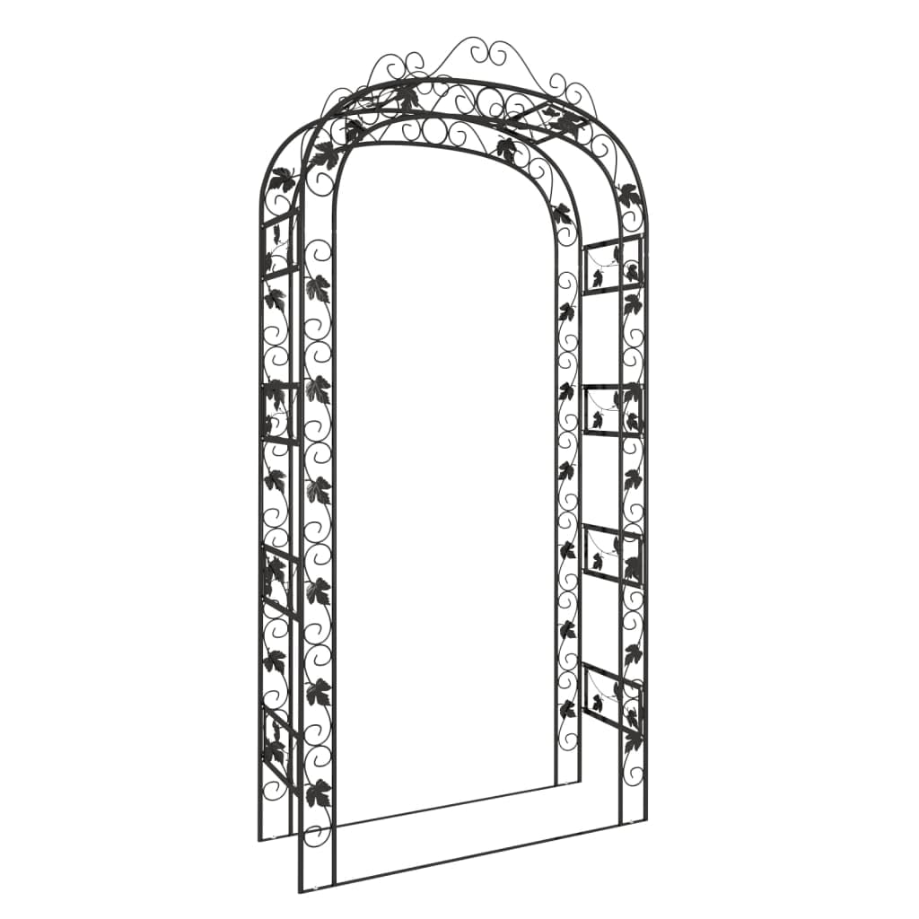 vidaXL Arche de Jardin Noir 116x45x240 cm Acier, pergola de Jardin, tonnelle de Jardin, Arche de Jardin en métal, Arche de Rose