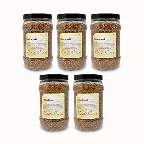 Image of PRISTINE Fields of Gold Red Rice Jar, 1 kg (Pack of 5)