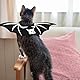 Fledermausflügel Katze,Halloween Fledermaus Katzekostüm,Katze Fledermausflügel,Einstellbar Katzes Fledermaus Flügel,Halloween Party Cosplay Dekoration Halloween Haustier Kostüm Weiß/S