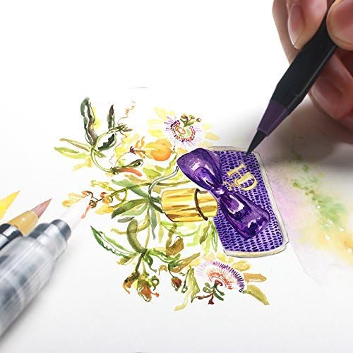 Watercolor Brush Pens Set - Premium Soft Flexible Dual Tips Coloring Brush Pen & Fineliner Color Marker Pens for Adult Coloring Sketching Books, Manga, Comic, Calligraphy (20 colors) - Image 5