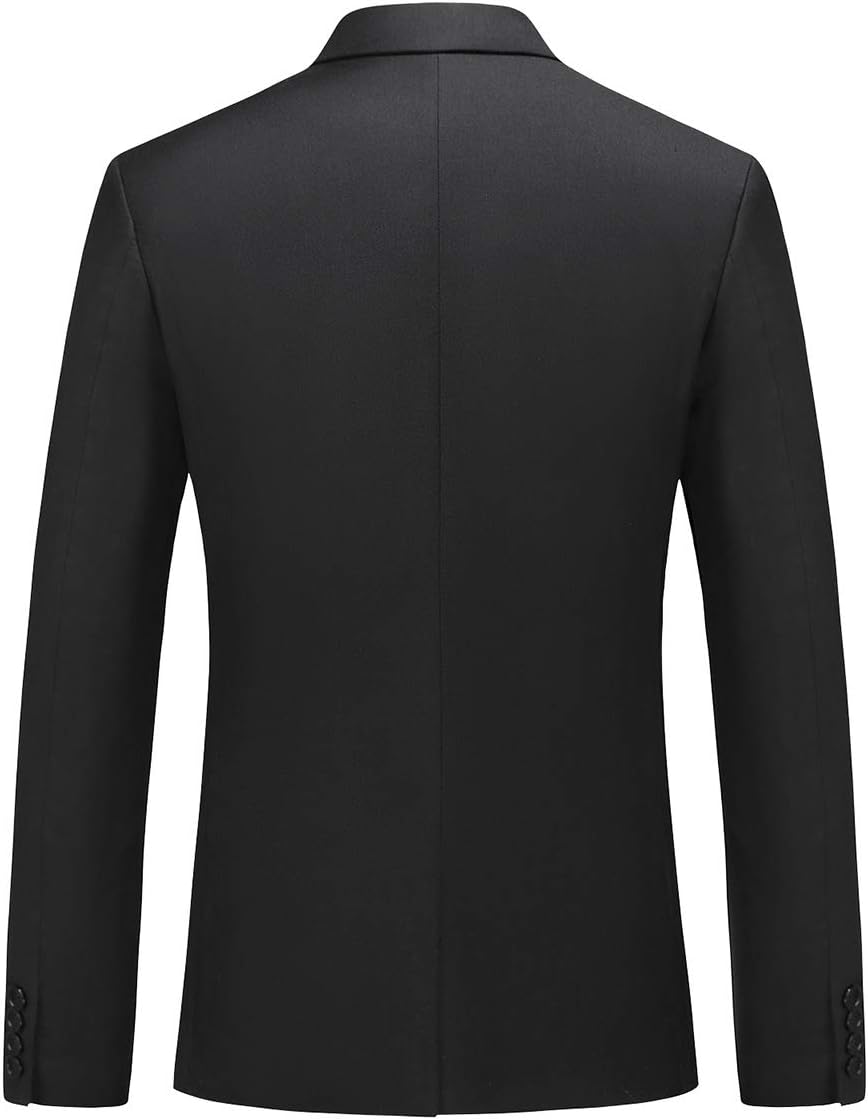 Cloudstyle Men's Suit Single-Breasted One Button Center Vent 2 Pieces Slim Fit Formal Suits - Image 3