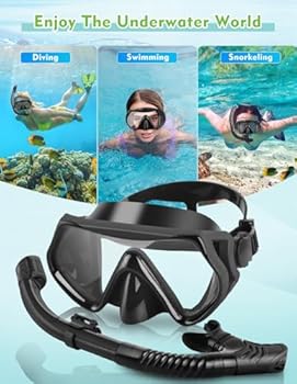 Hydomi Snorkel Set Adults 180° Panoramic Anti-Fog Snorkel Mask