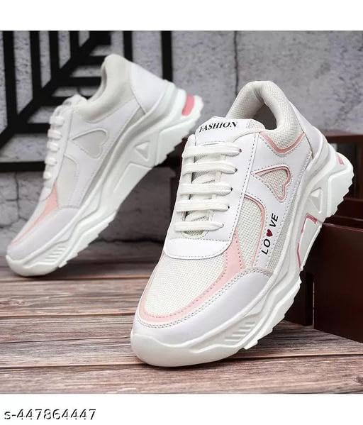 Image of Women Chunky Sneakers Lightweight Lace-Up Casual Sports Shoes Breathable Mesh Running Walking Shoes