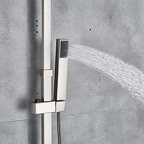 Ensemble de robinets de douche montage mural avec mitigeur de bain finition nickel
