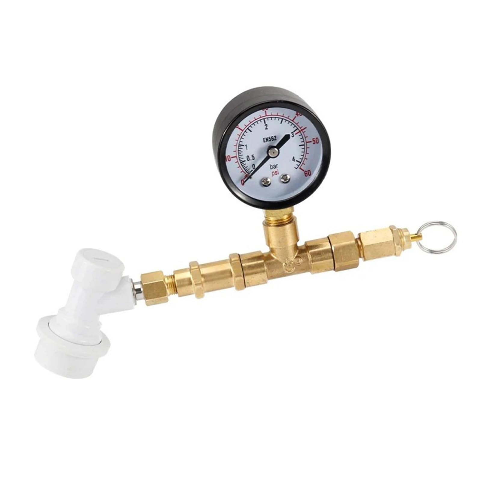Buxuaaaa Practical Metal Fermentation Pressure Meter for Homebrewing and Craft Brewing Kegs Pressure Gauge Brewing Meter