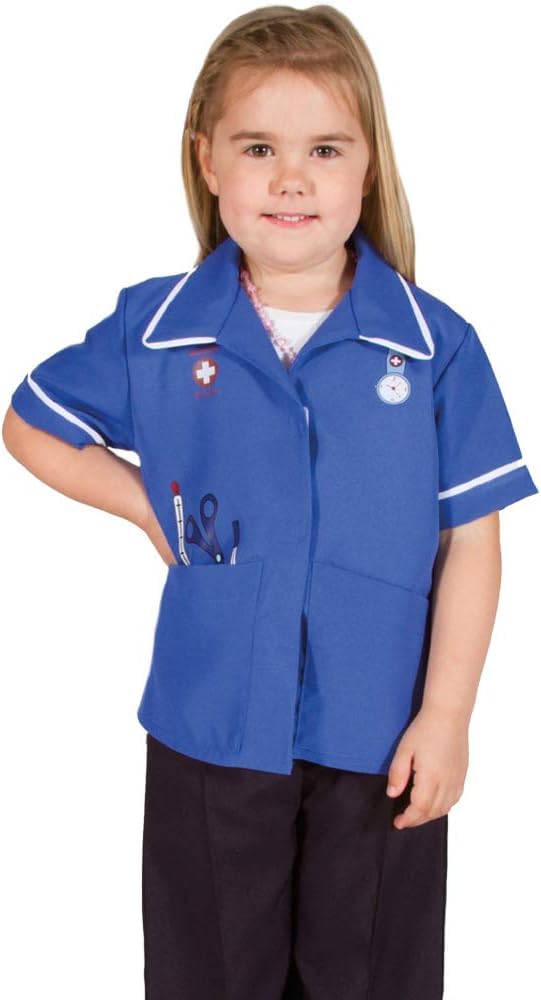 PRETEND TO BEE Modern Nurse Dress Up Costume for Kids, 3-5 Years, Blue