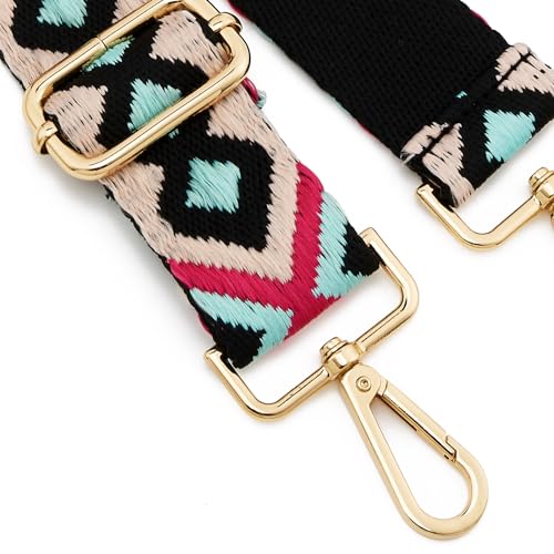 Image of ZOOEASS Wide Shoulder Strap Adjustable Replacement Belt Guitar Style Crossbody Bag Handbag Strap Multicolor Canvas Straps(Wide:1.5in)(Color12)