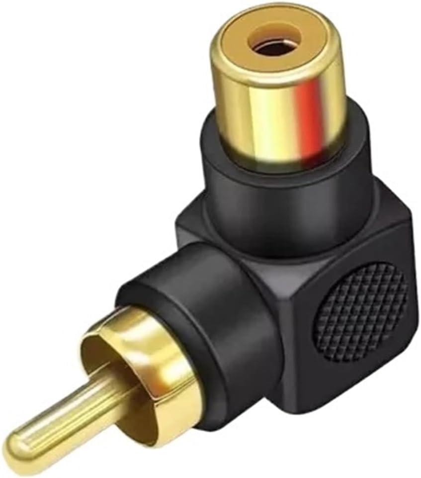 2/4PCS 90 Degree Right Angle Connector Adapters Male to Female M/F 90 Degree Elbow Audio Adapter(Black,4pcs)