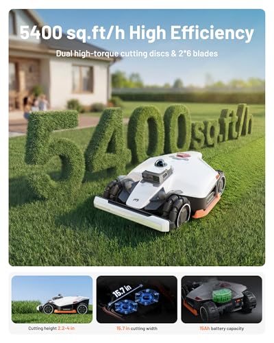 Image of Mammotion LUBA 3 AWD 5000 Robot Lawn Mower, for 1.25 Acres, 360 LiDAR+NetRTK+AI Vision, All-Wheel-Drive for 80% Slopes, 50 Multi-Zone Management, Cutting Height 1.0 inch-2.7 inch
