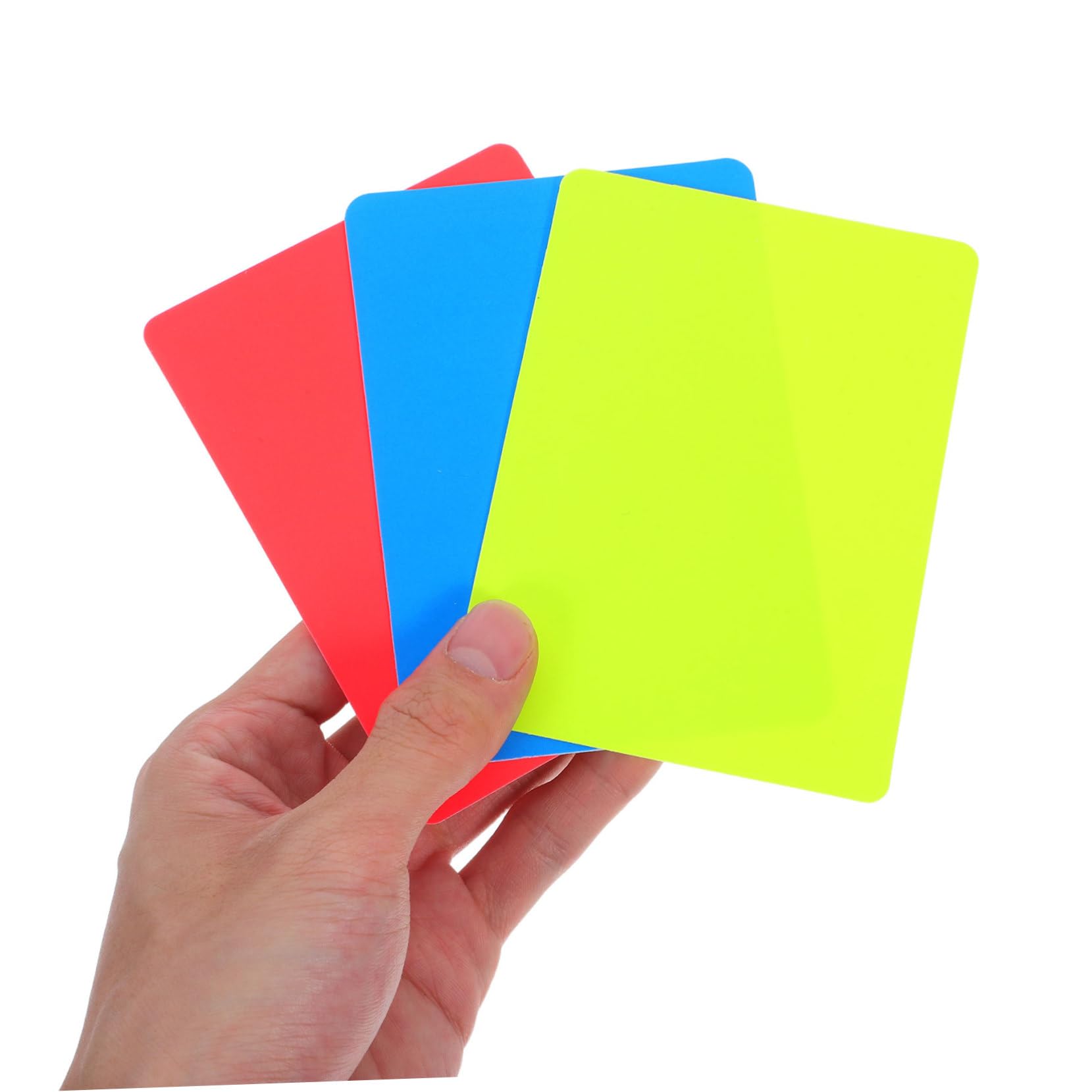 SUPVOX Juego De 6 Tarjetas De Árbitro Profesional De Fútbol En PVC con Colores Rojo Amarillo Y Azul para Penalizaciones Oficiales Y Competición Deportiva