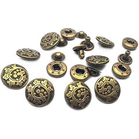 ZLYY 10 Set Leather Snap Fasteners Kit, 17mm Metal Button Snaps Press Studs, Big Size Leather Snaps for Clothes, Jackets, Jeans Wears, Bracelets, Bags Cover