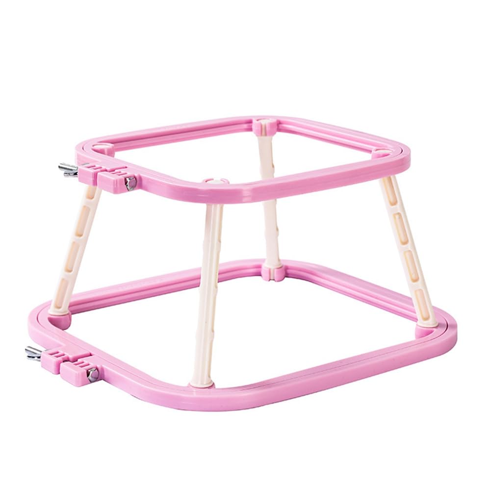 Hopbucan Light Purple Double Layer Abs Embroidery Stand Hoop Desktop Handmade Craft Frames For Poking, French Embroidery C