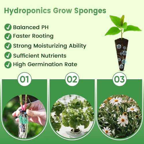Image of 241Pcs Hydroponic Pods Kit, Compatible with AeroGarden, Grow Anything with 120Grow Sponges, 120Labels & 1 Tweezers, Indoor Hydroponic Supplies for Vegetables Herbs Lettuce