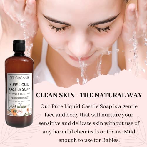 Image of Pure Liquid Castile Soap | Natural, Organic and Safe | Eco-Friendly and Non-Toxic | Hands and Body | Baby and Pet Safe| 475 ml x 2 pcs