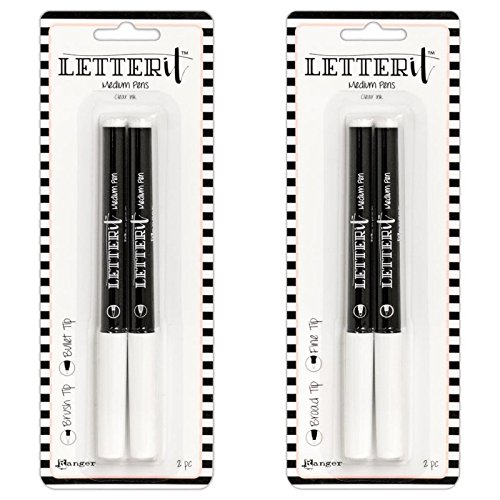 Ranger Letter IT Medium PENS Clear Embossing Ink (2 Packs- Set #1 & #2)