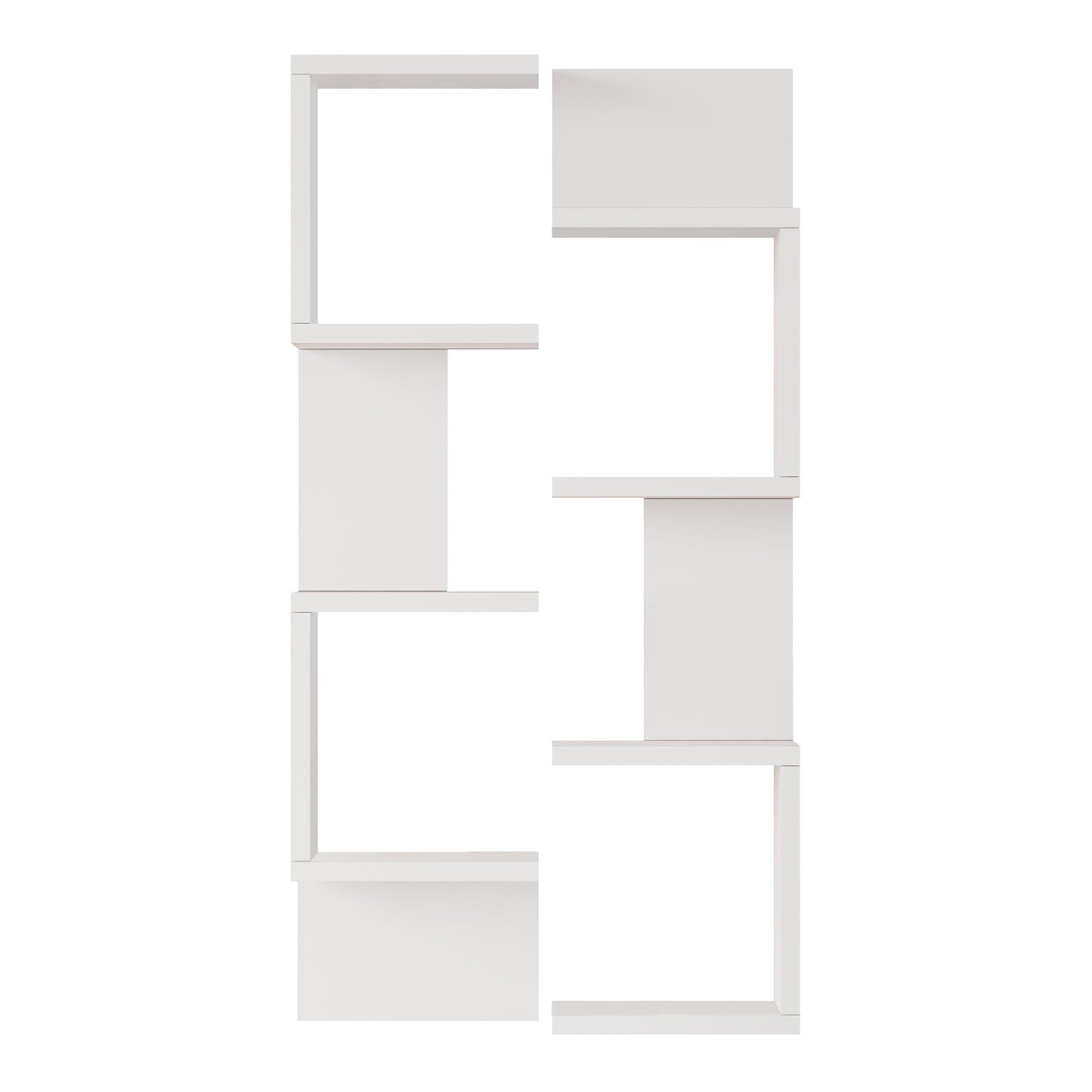 [en.casa] Set 2 Scaffali da Parete Mensole Moderne Libreria a Muro con Ripiani Asimmetrici per Soggiorno Camera Ufficio 93 x 24 x 15 cm Bianco