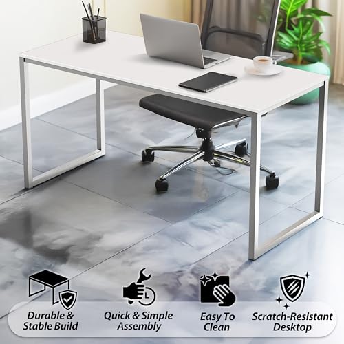Image of SHW Mission 48-Inch Home Office Computer Desk, White