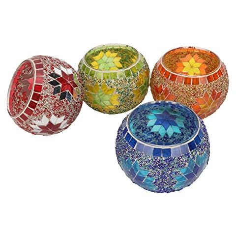 Mosaic Glass Candle Holder and Pen Holder Cover