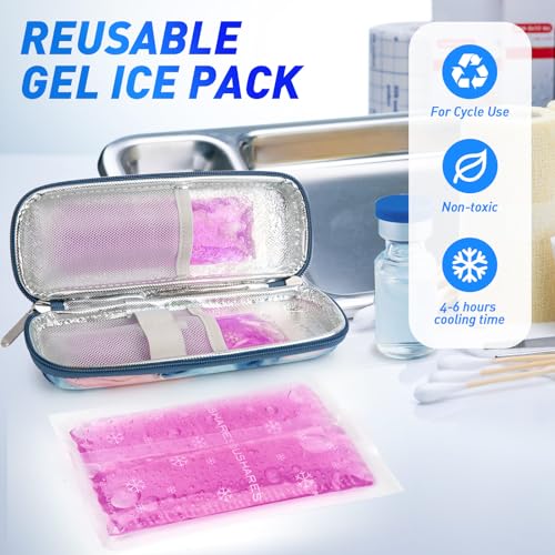 Image of YOUSHARES TSA Approved Ice Packs for Insulin Cooler Travel Case - Travel Ice Packs for Medications, Reusable Small Freezer Packs for Insulin Travel Case (4 Pcs, Purple)