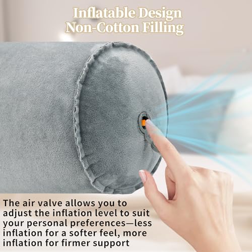 Almohada inflable cuerpo 120 cm cilíndrica azul miniatura 3
